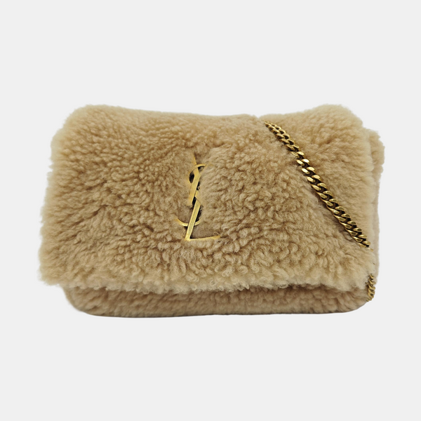 Sheepskin Top Handle Bag Brown