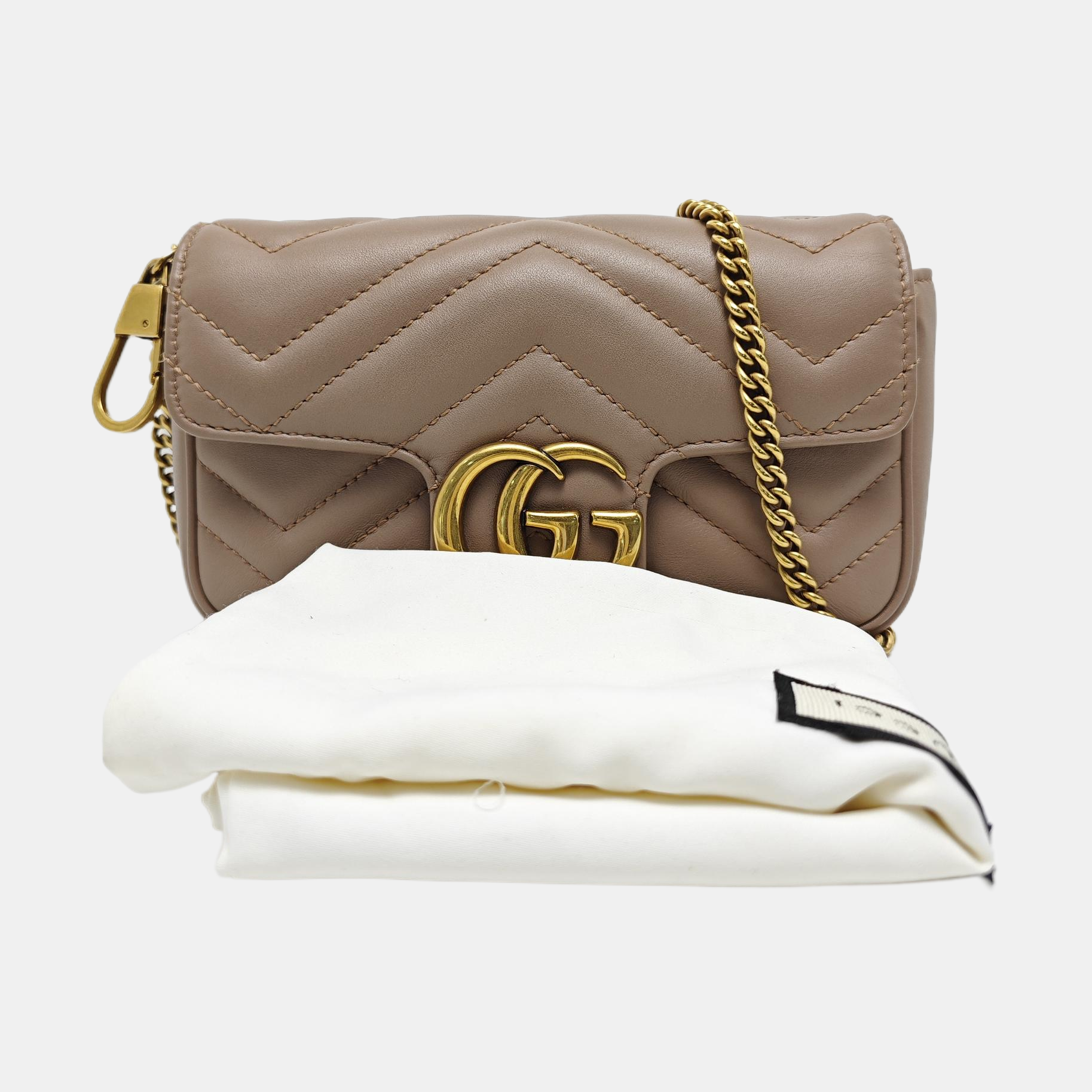 GG Marmont Mini Quilted Calfskin Beige