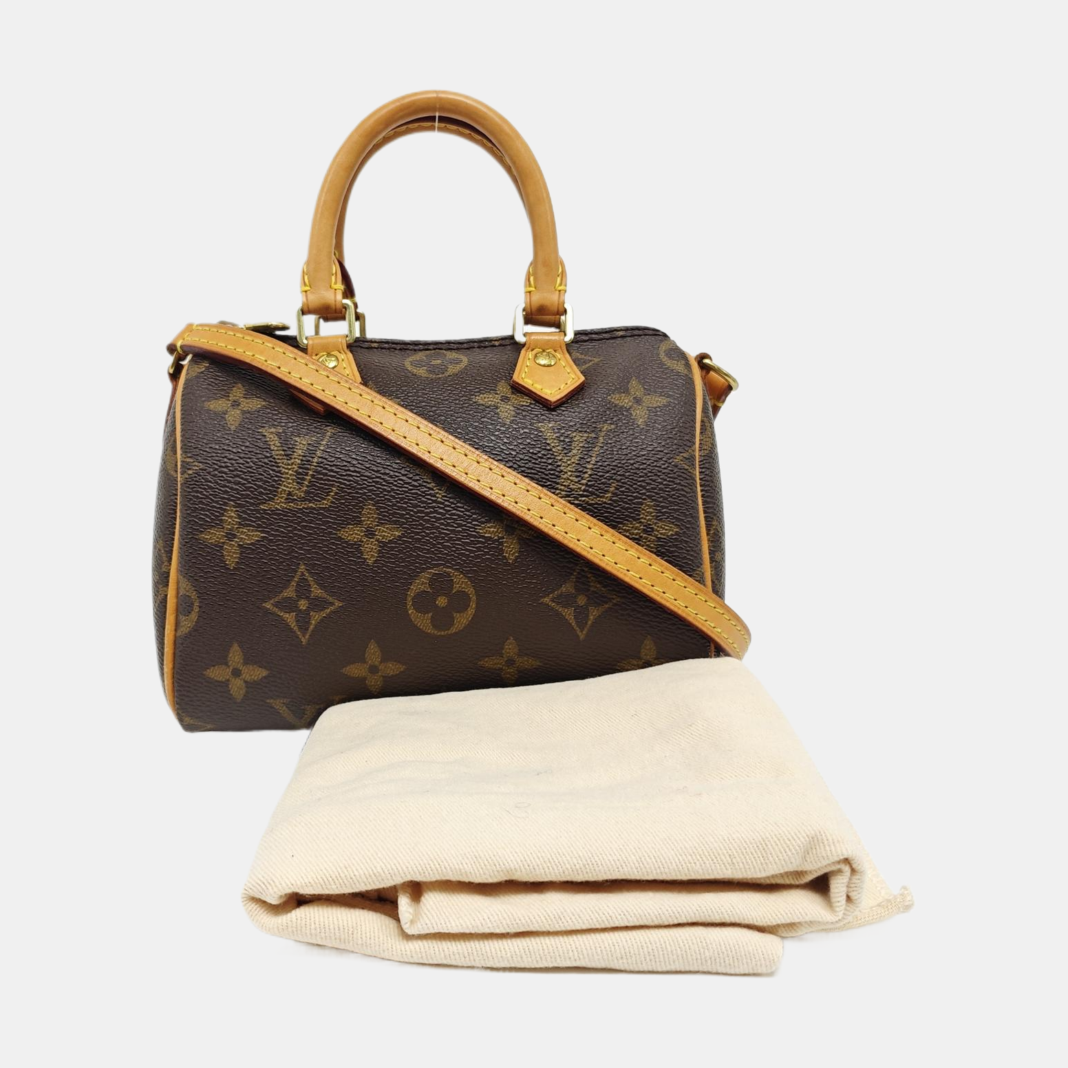 SPEEDY Nano Monogram Coated Canvas Brown