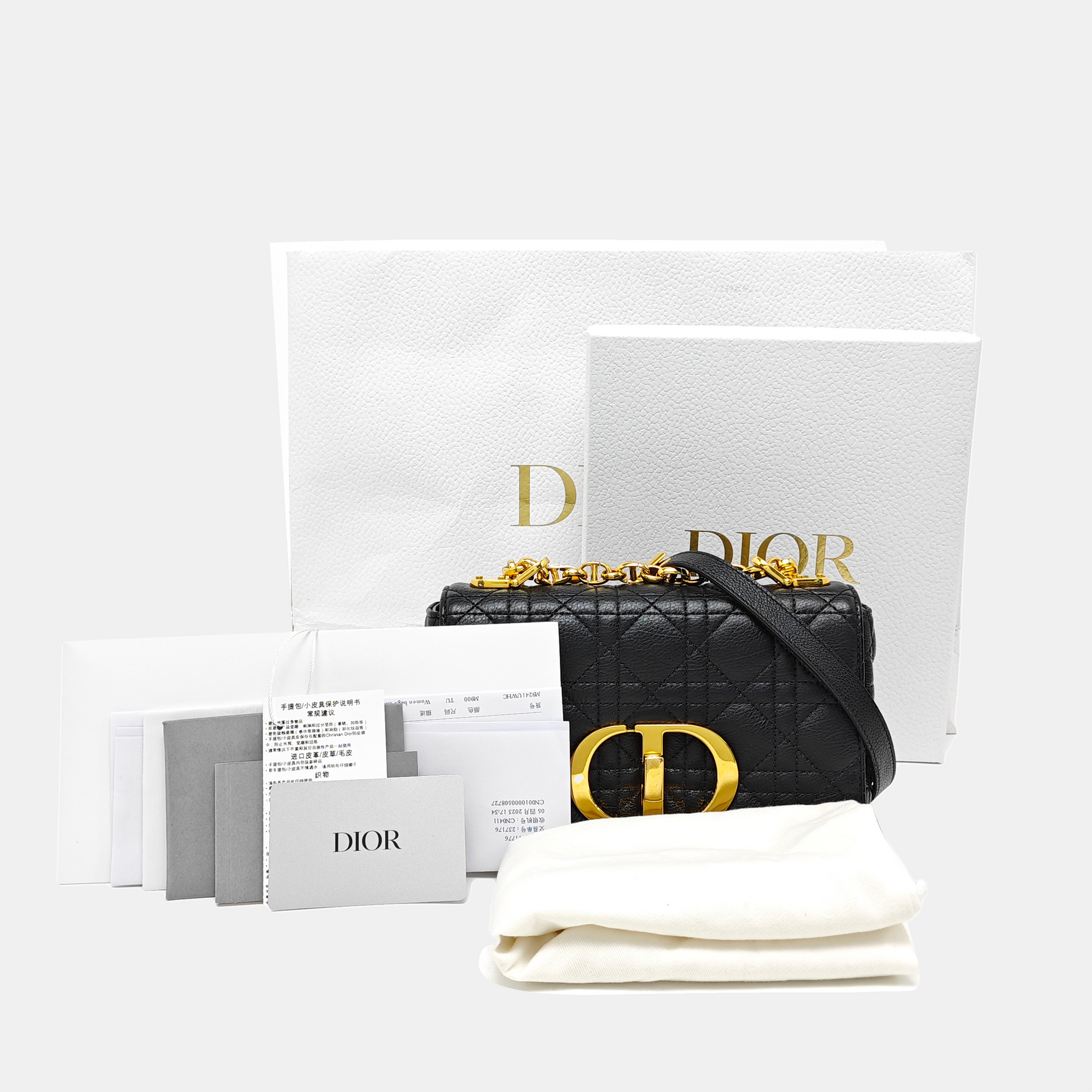 Dior Caro Small Cannage Calfskin Black