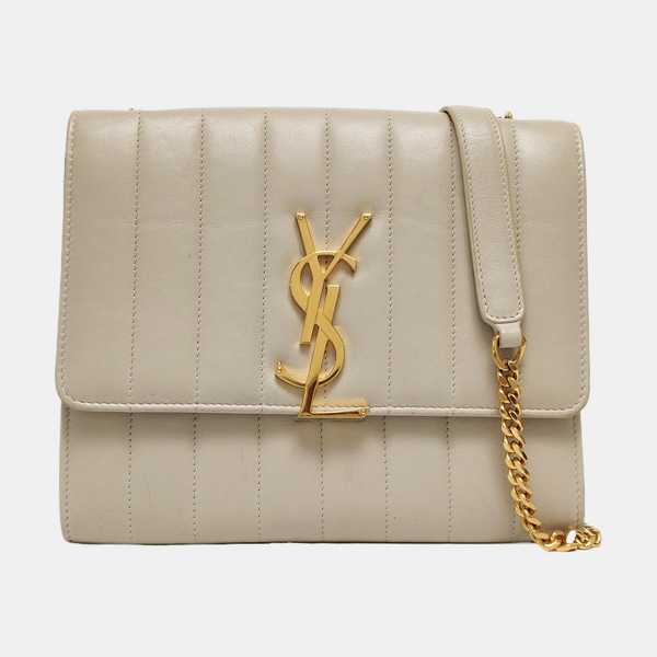 VICKY Quilted Lambskin Beige