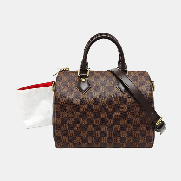 SPEEDY 25 Damier Ebene Coated Canvas Brown