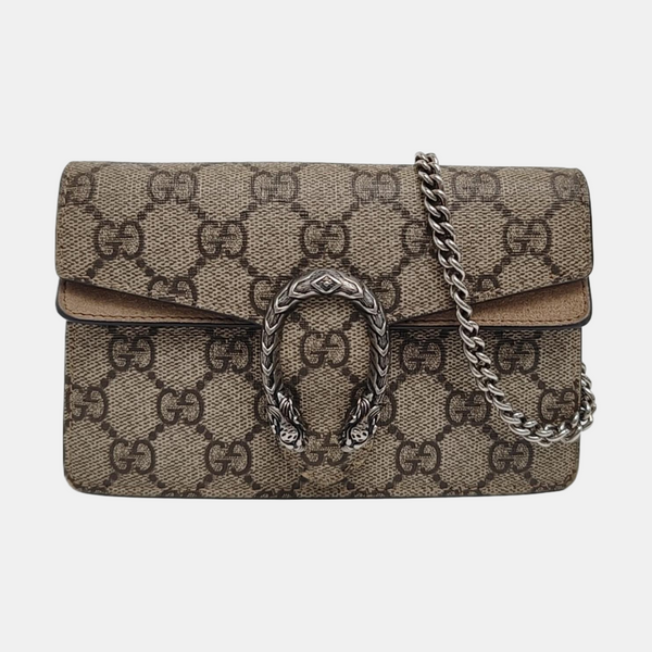 Dionysus Super Mini Monogram Coated Canvas Beige