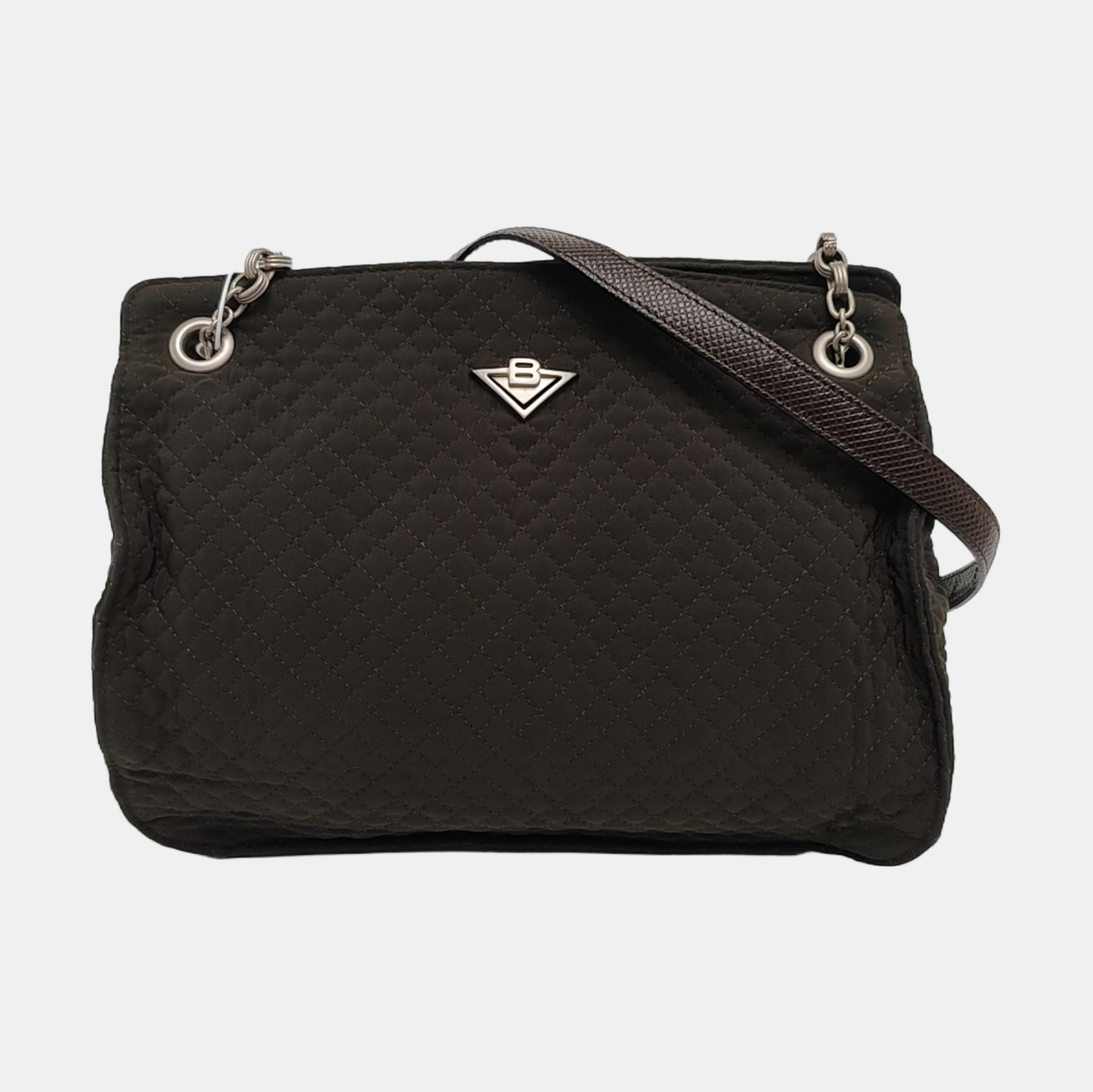 Quilted Canvas Tote Bag Brown