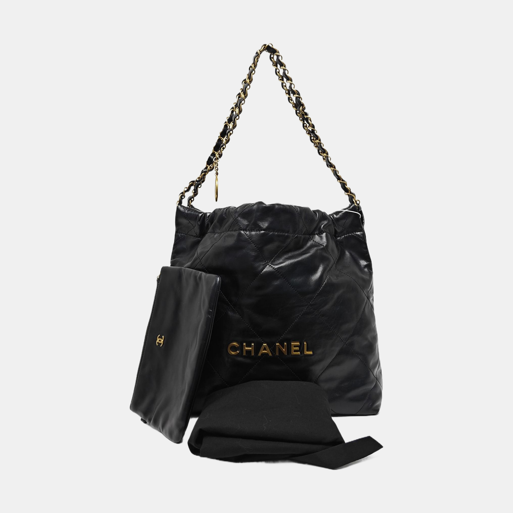 CHANEL 22 Small Quilted Calfskin Black