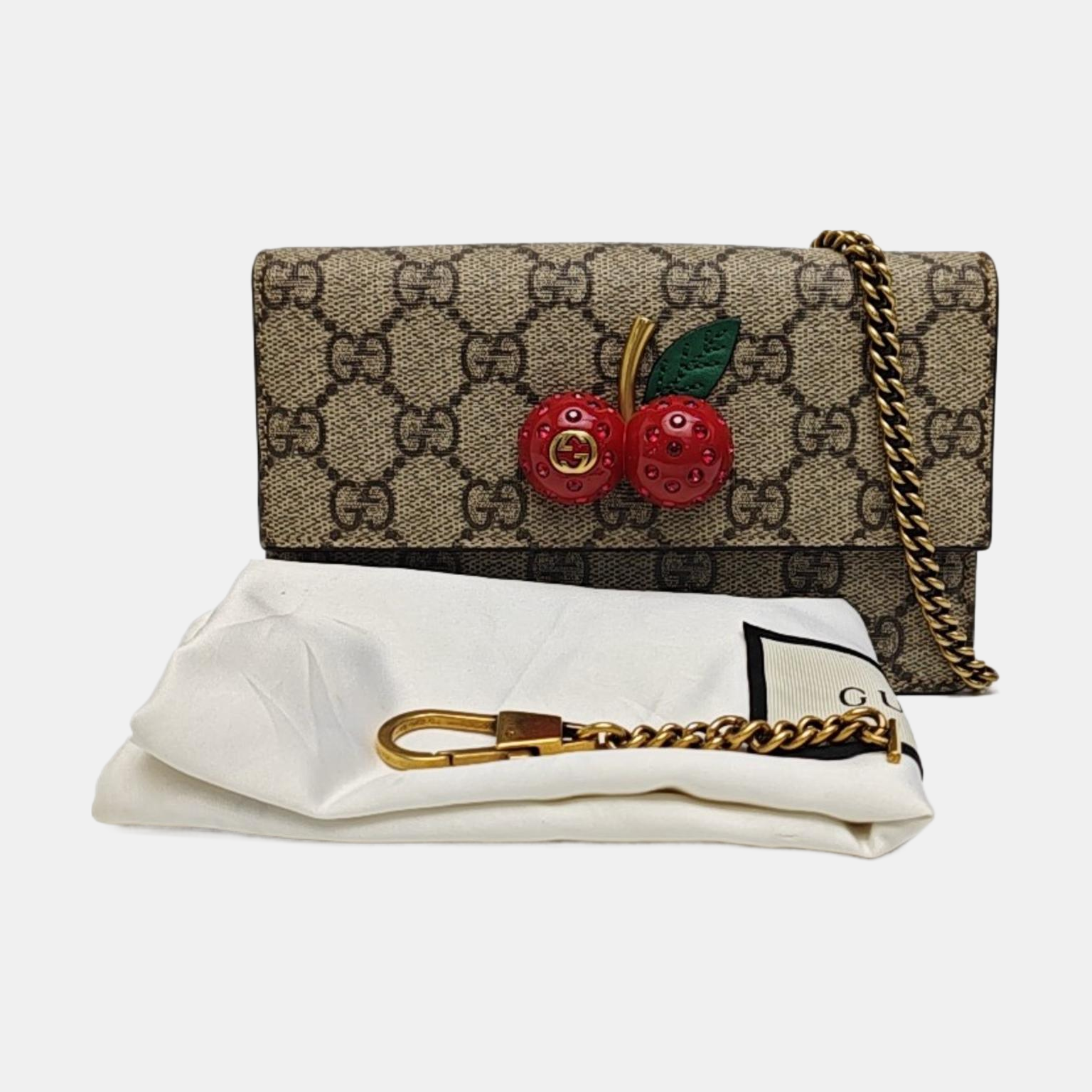 GG Supreme Mini Monogram Coated Canvas Beige