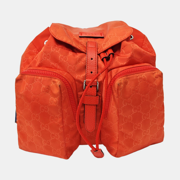 Monogram Nylon Backpack Red