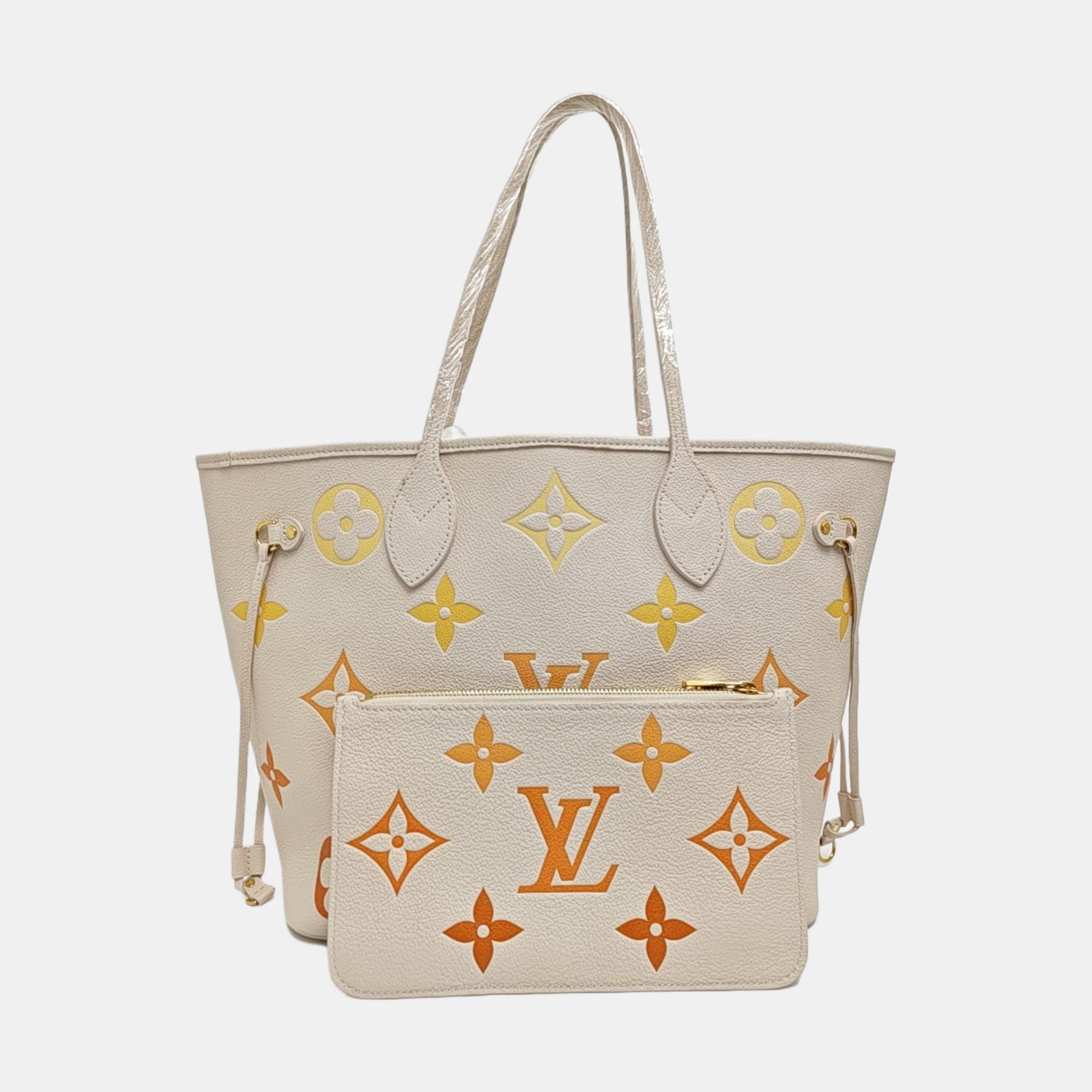 NEVERFULL MM Monogram Calfskin Beige
