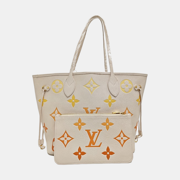 NEVERFULL MM Monogram Calfskin Beige