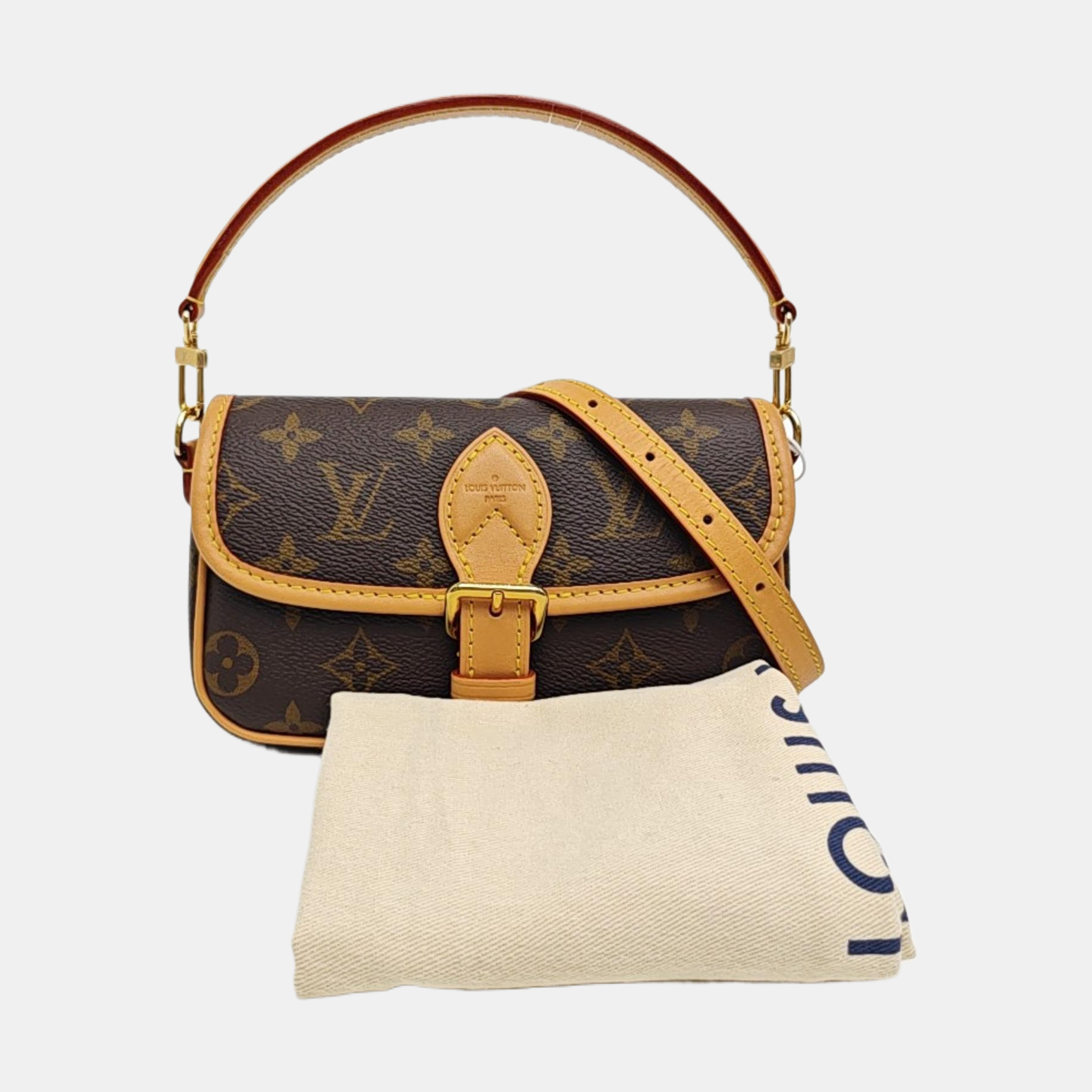 DIANE Nano Monogram Coated Canvas Brown