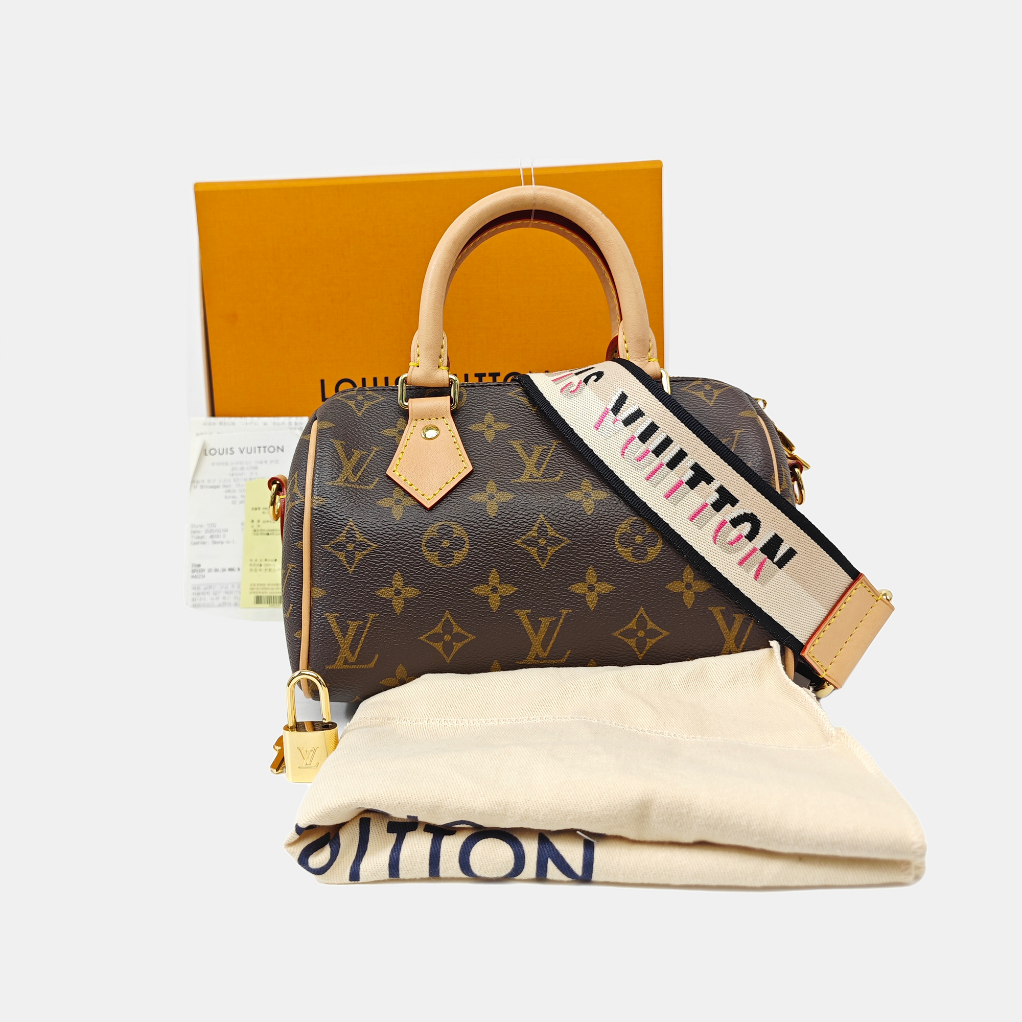 SPEEDY 20 Monogram Coated Canvas Brown