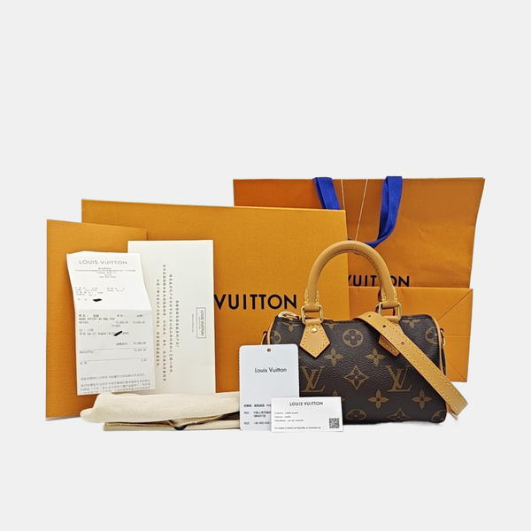 SPEEDY Nano Monogram Coated Canvas Brown