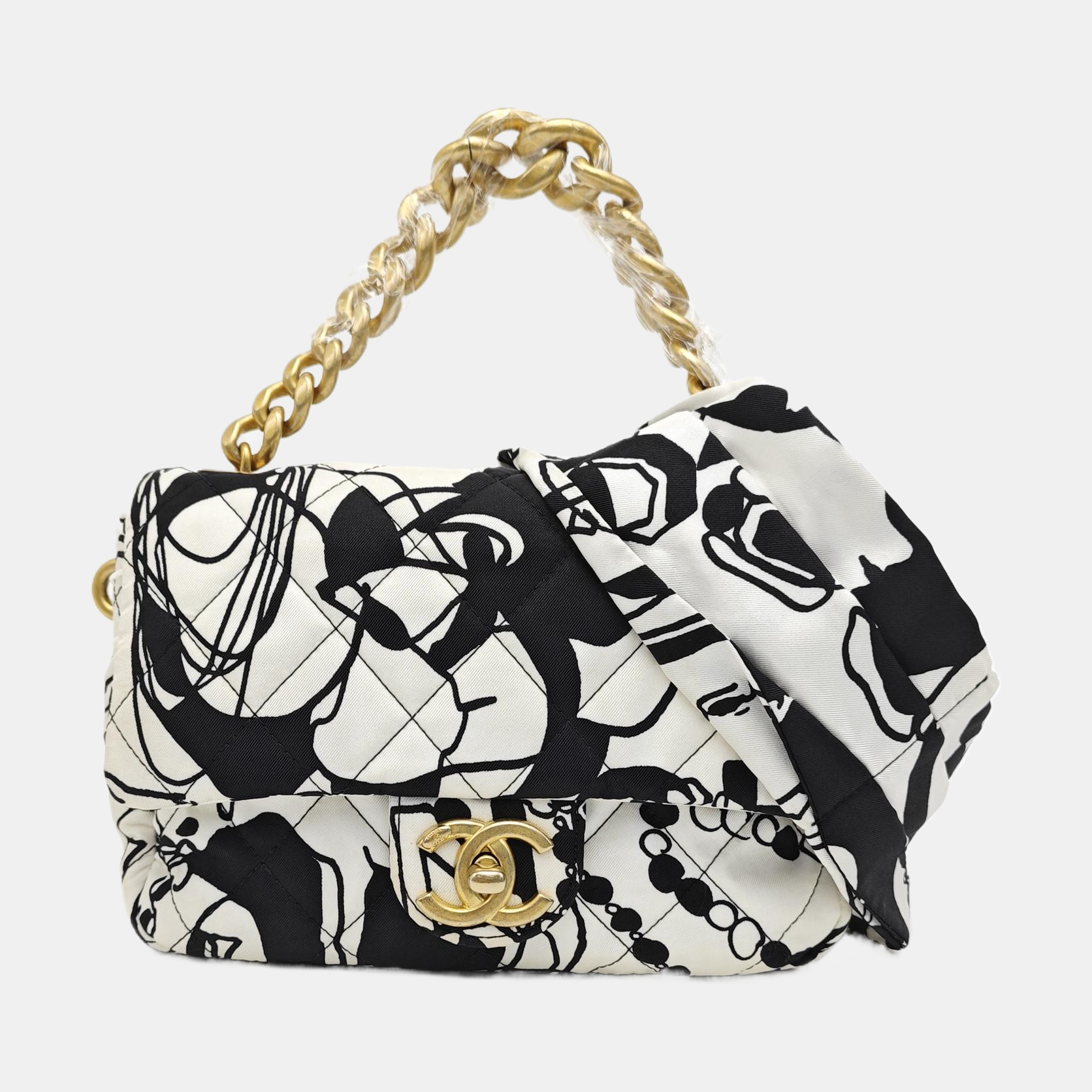 Fabric Shoulder Bag Mini White