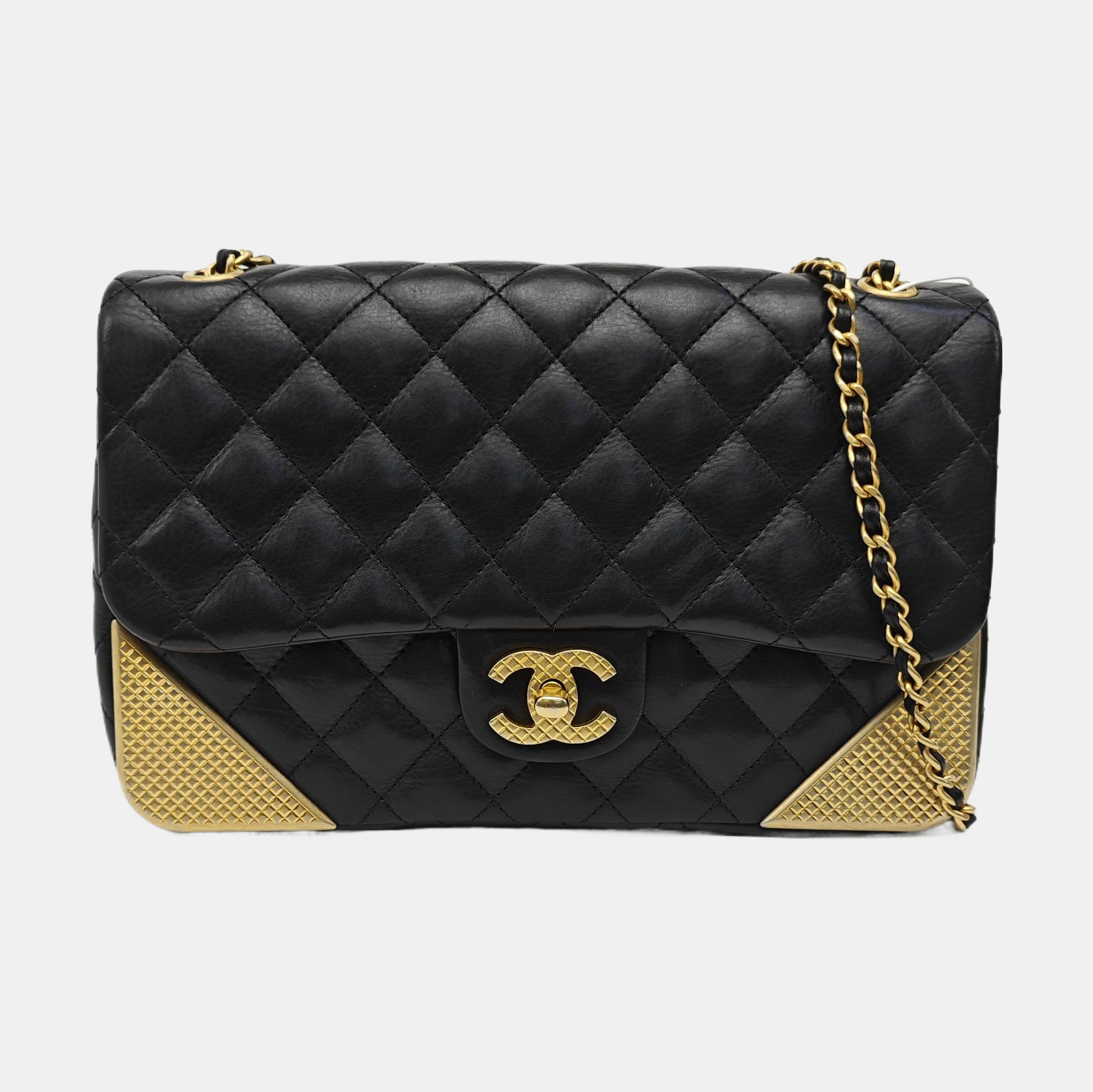 ROCK THE CORNER Medium Quilted Calfskin Black
