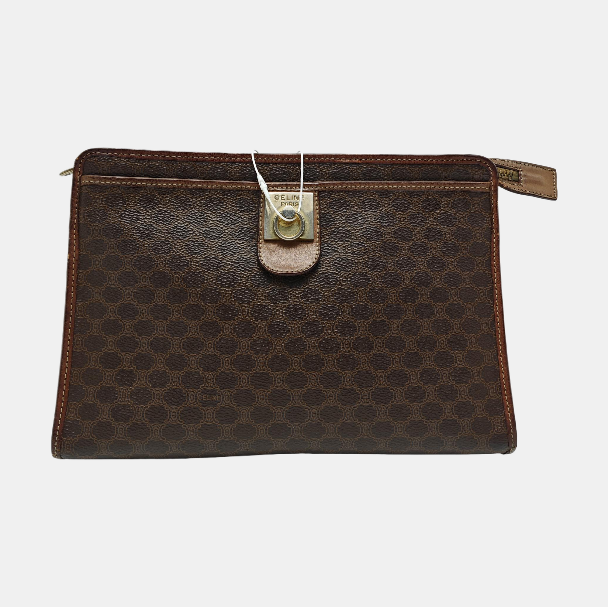 MACADAM CLUTCHES Coated Canvas Brown