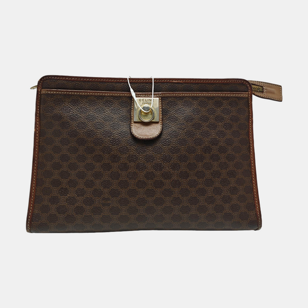 MACADAM CLUTCHES Coated Canvas Brown