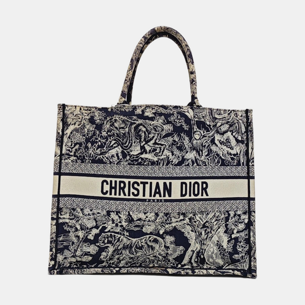 Bolso de mano grande de lona azul