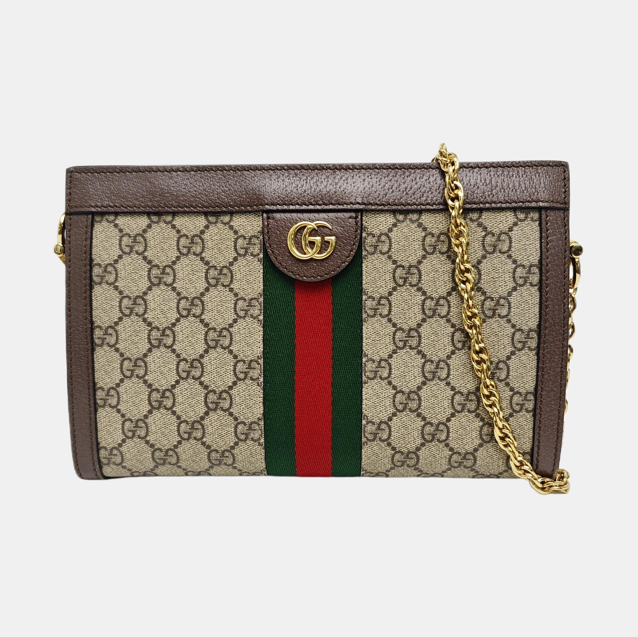 Ophidia Small Monogram Coated Canvas Beige