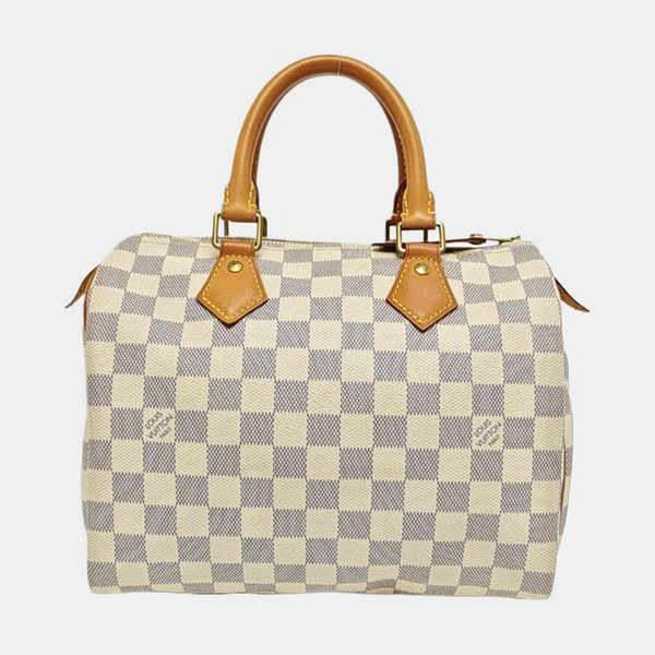 SPEEDY 25 Damier Azur Coated Canvas White