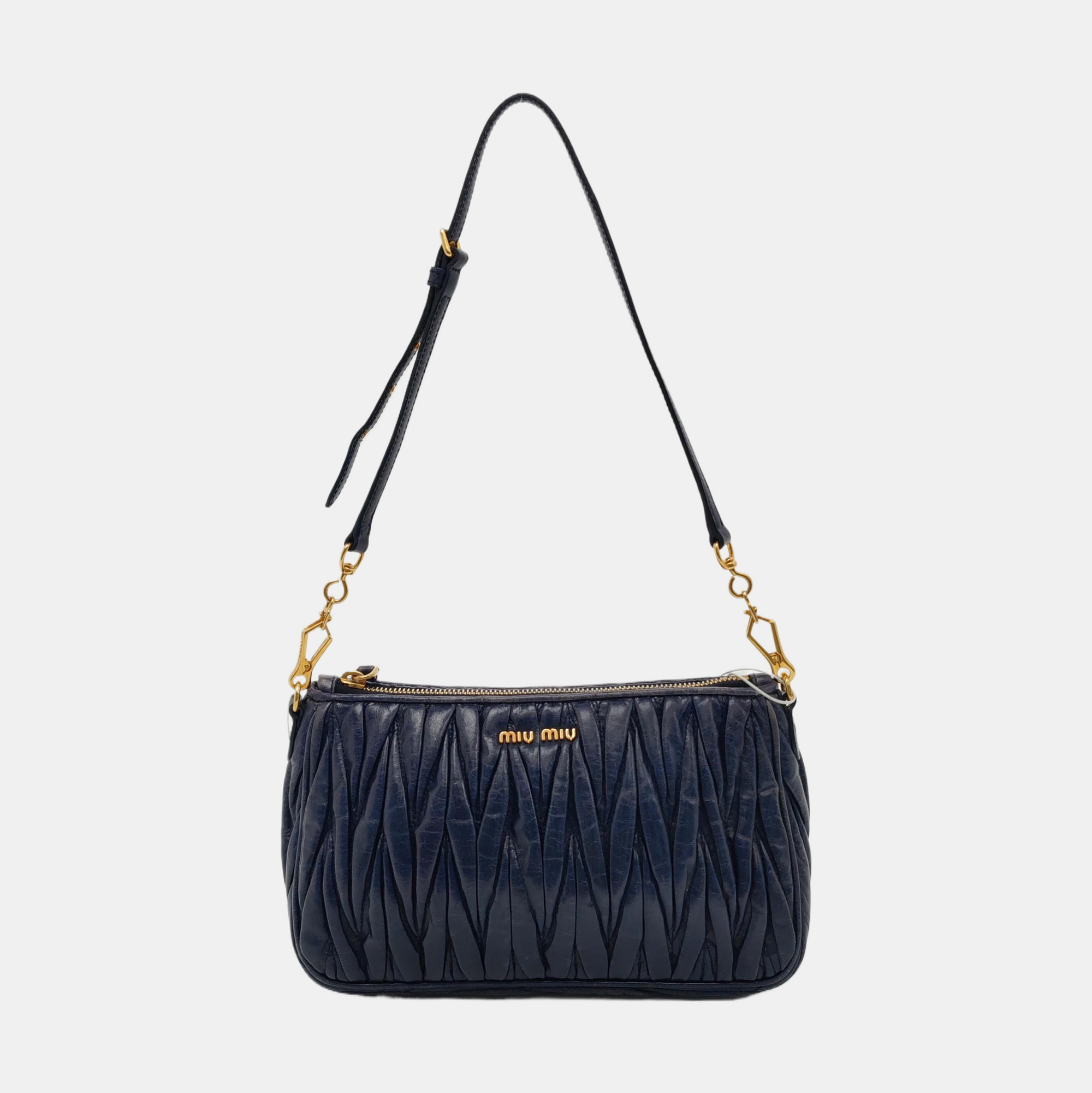 Quilted Lambskin Shoulder Bag Blue