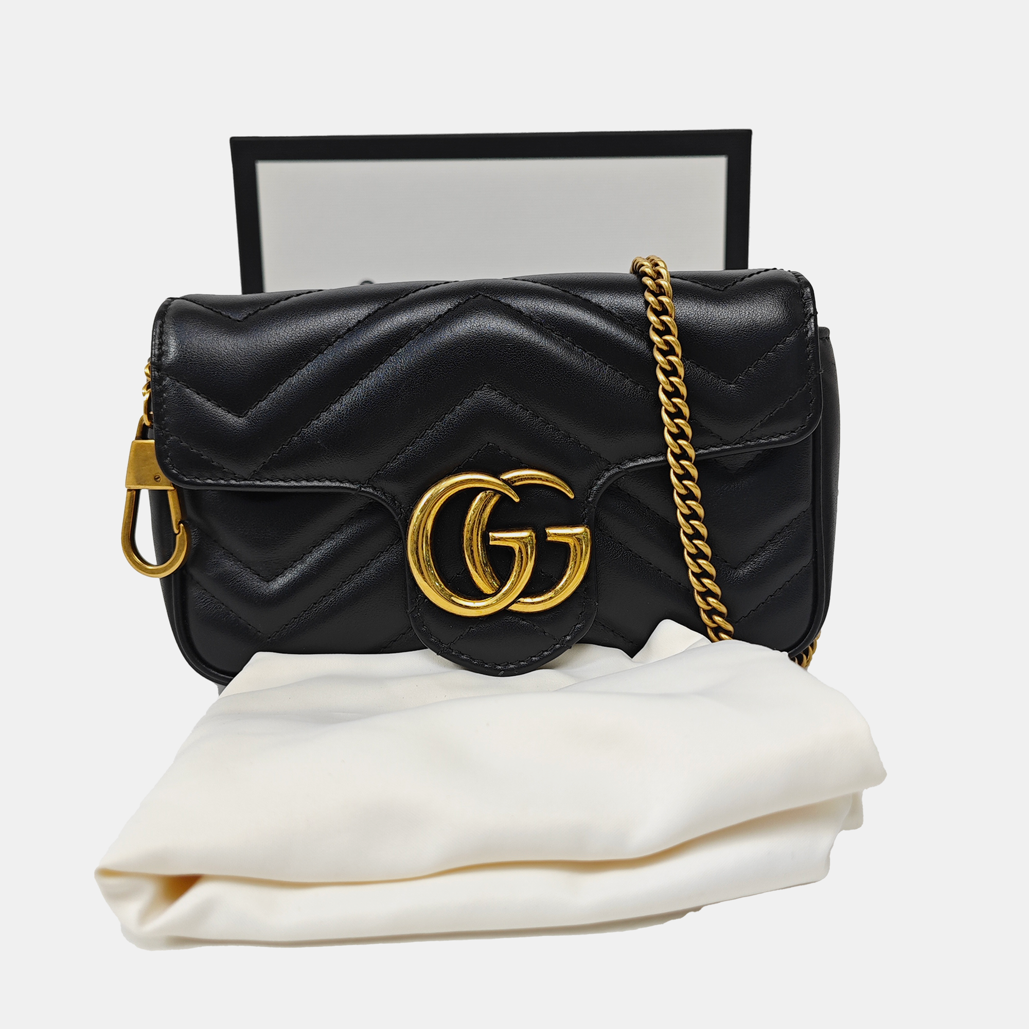 GG Marmont Mini Quilted Calfskin Black