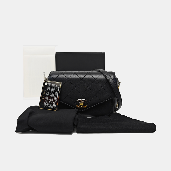Quilted Calfskin Shoulder Bag Black