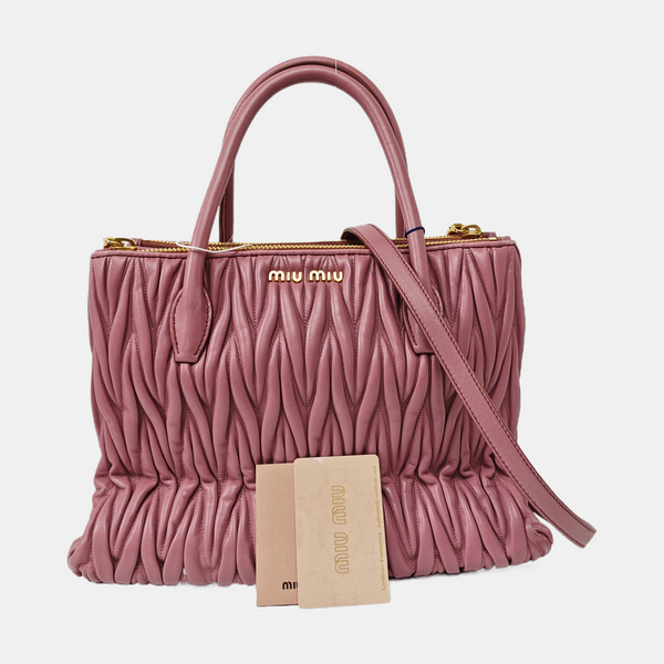 Quilted Lambskin Shoulder Bag Beige