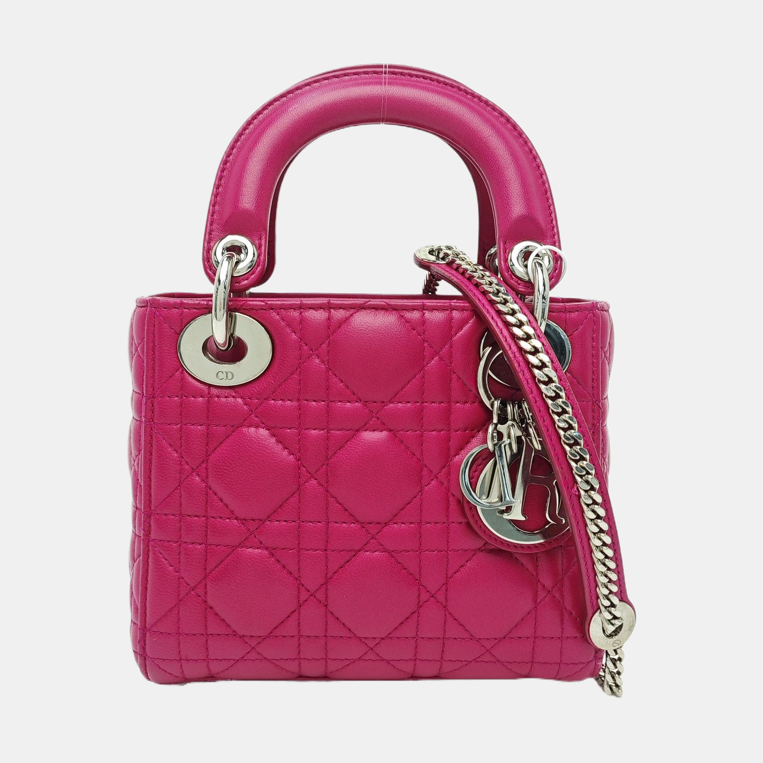 Lady Dior Mini Cannage Lambskin Red