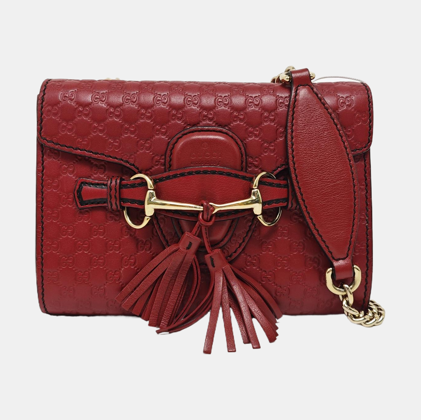 Emily Chain Monogram Calfskin Red