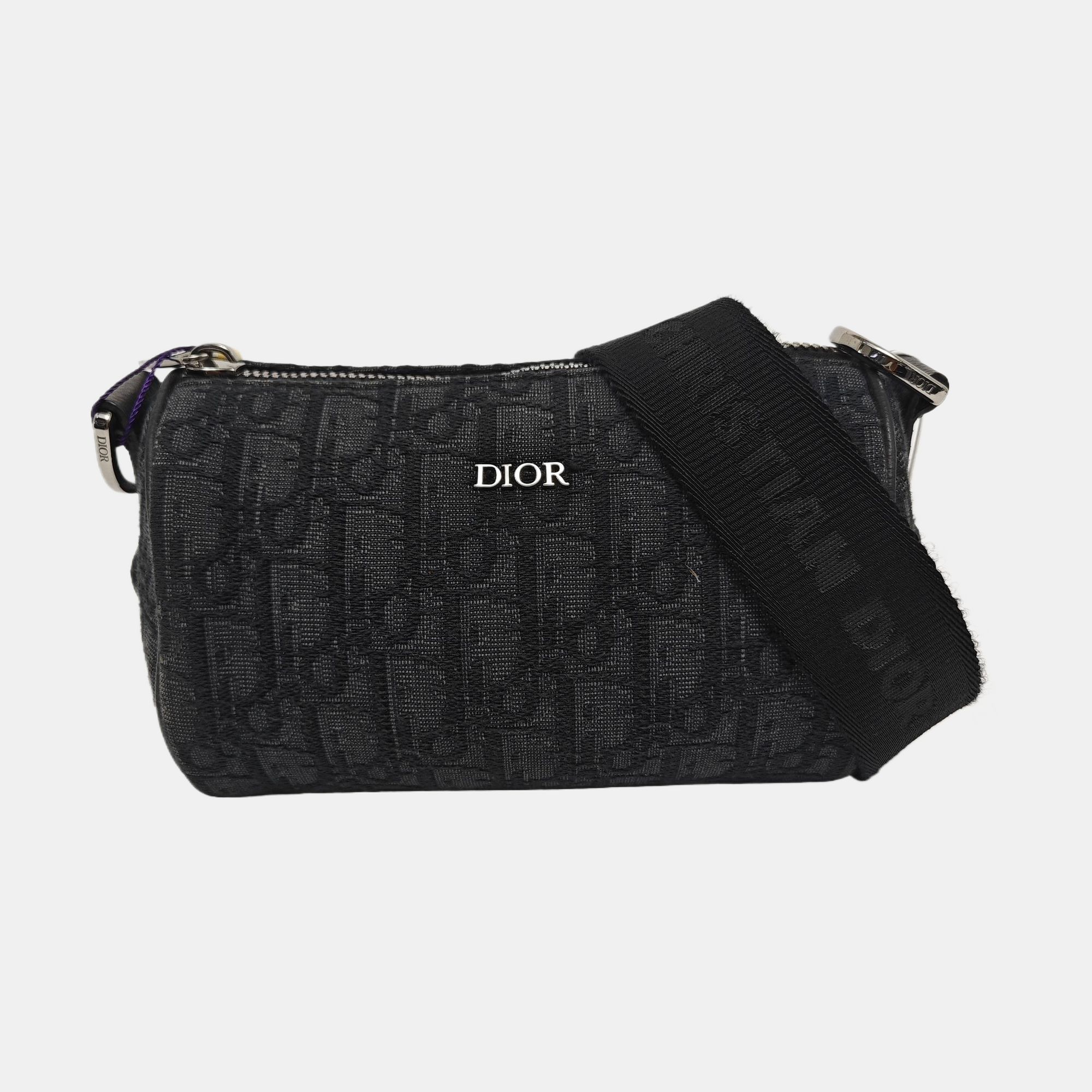 Oblique Canvas Shoulder Bag Black