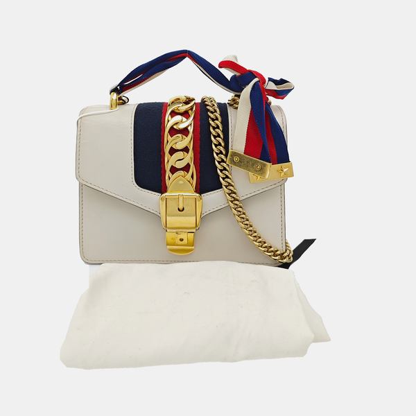 Sylvie Mini Calfskin White