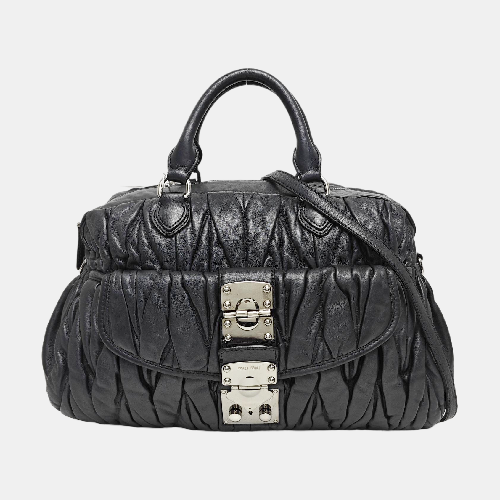 Quilted Lambskin Shoulder Bag Black