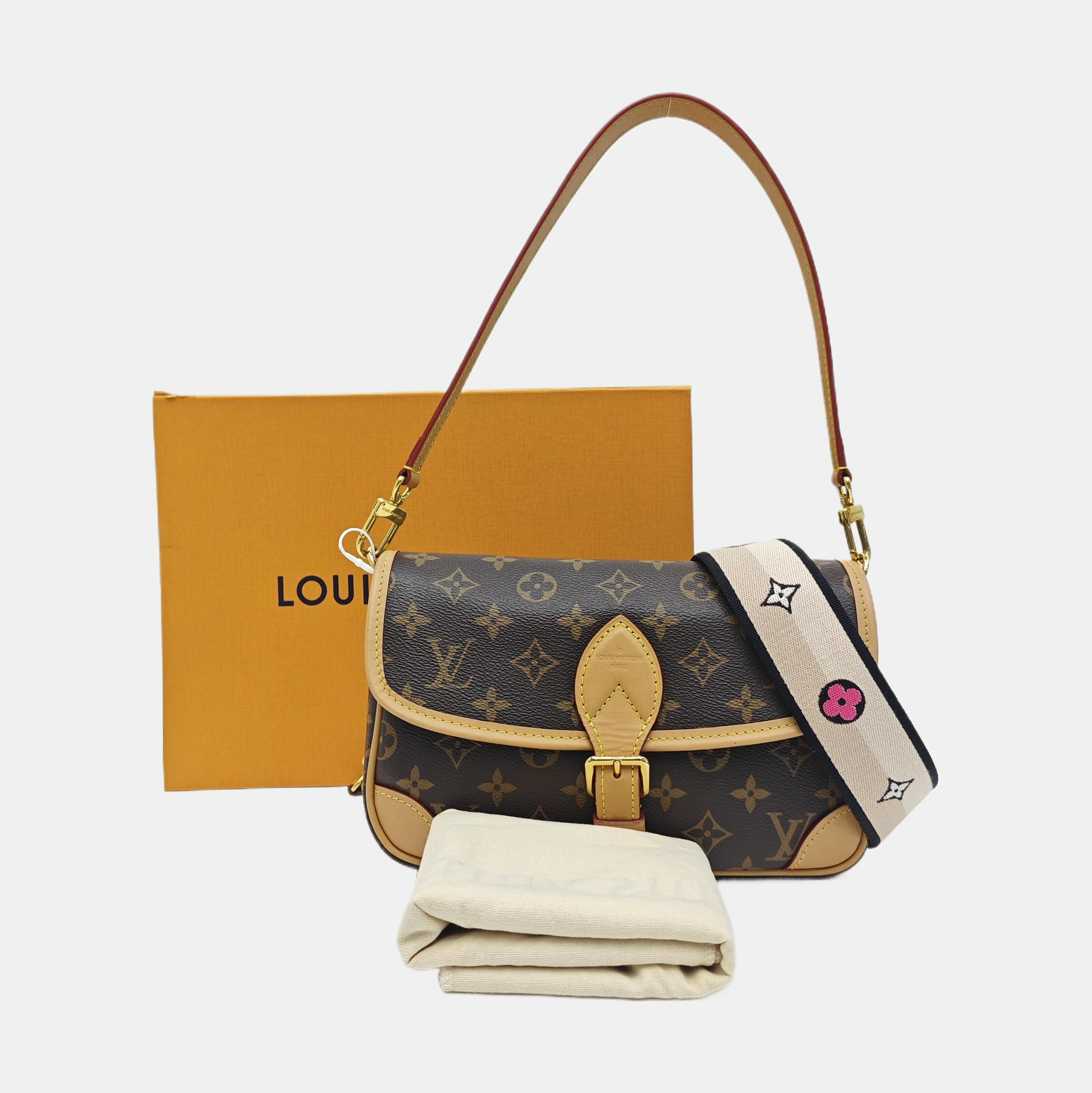 DIANE Monogram Coated Canvas Brown