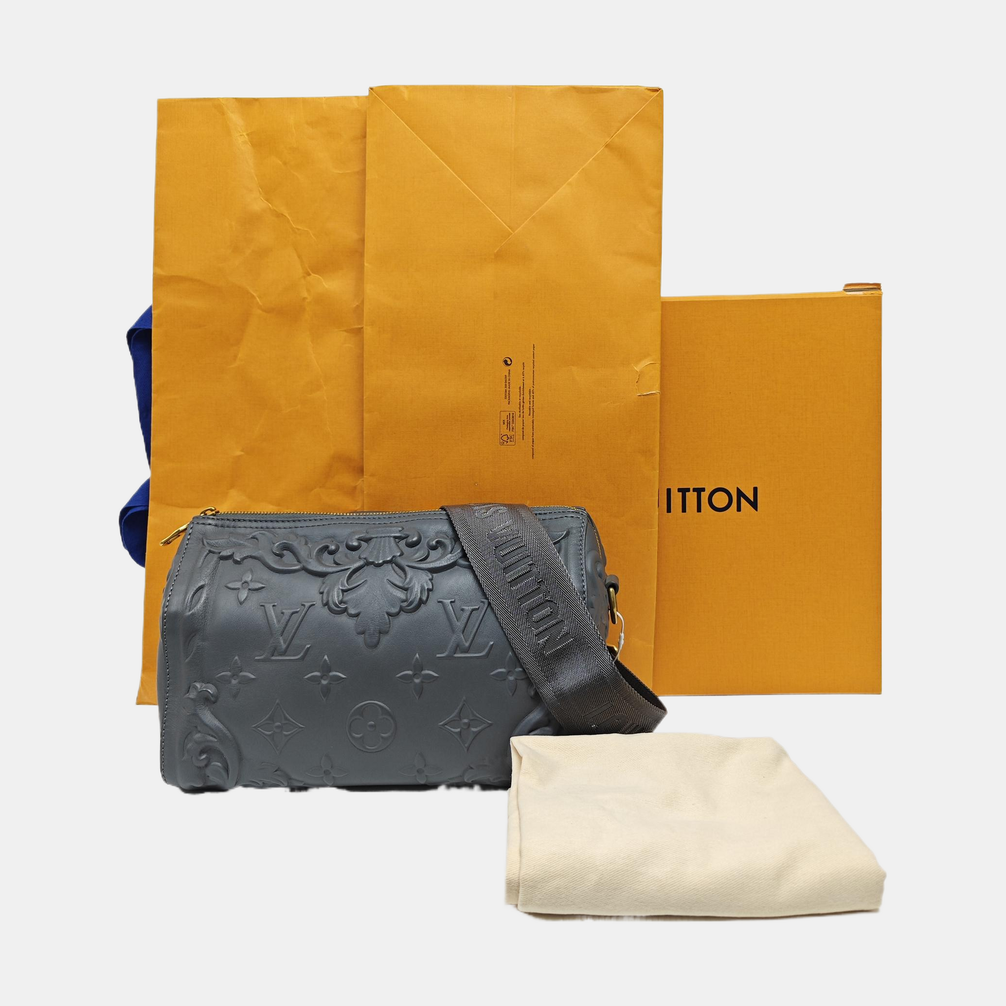 KEEPALL GM Monogram Calfskin Gray