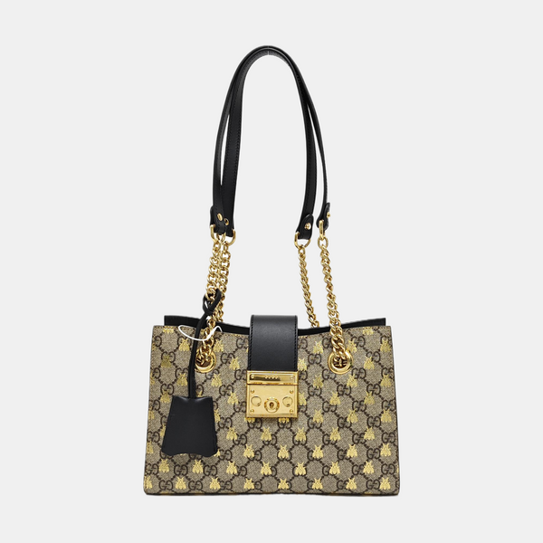 Padlock Small Monogram Coated Canvas Beige