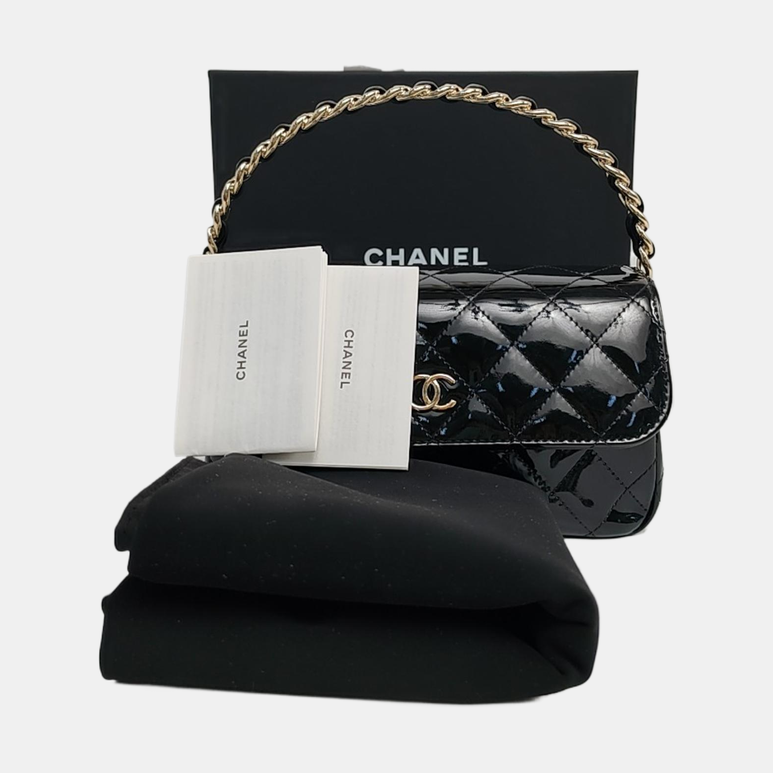 Quilted Patent Leather Black
