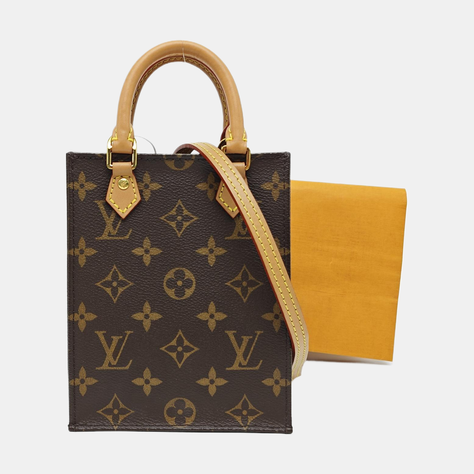 SAC PLAT Mini Monogram Coated Canvas Brown