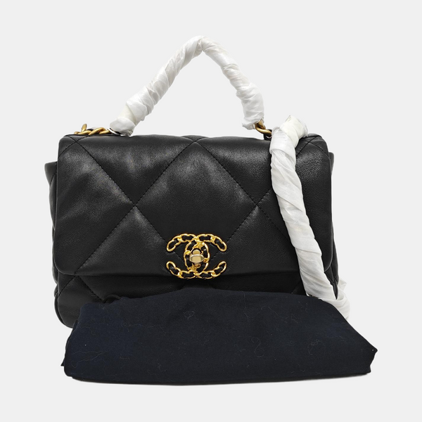 CHANEL 19 Small Quilted Lambskin Black