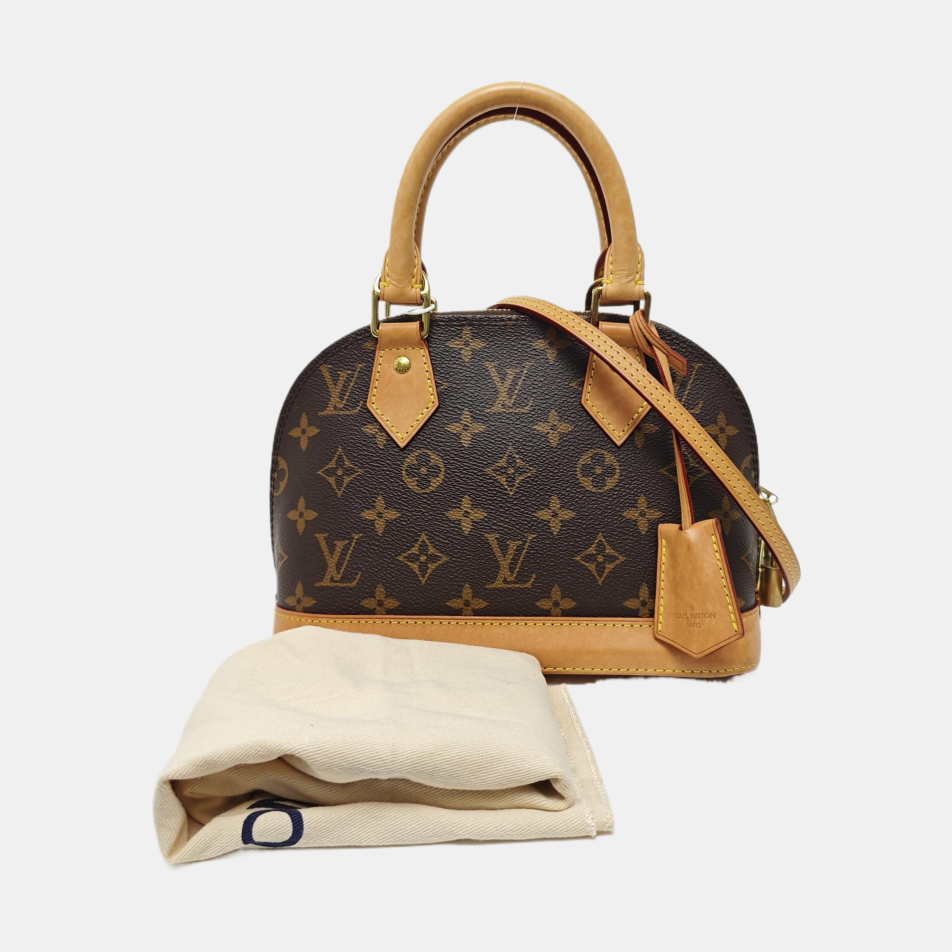 ALMA BB Monogram Coated Canvas Brown