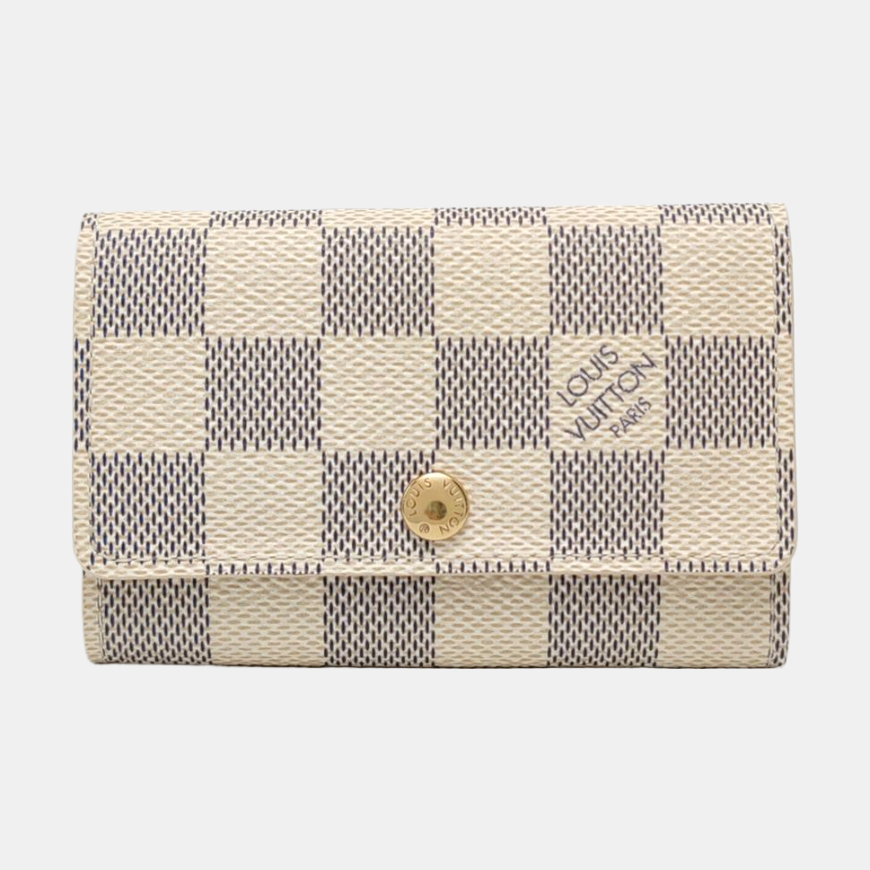Damier Azur Coated Canvas Key Pouch White