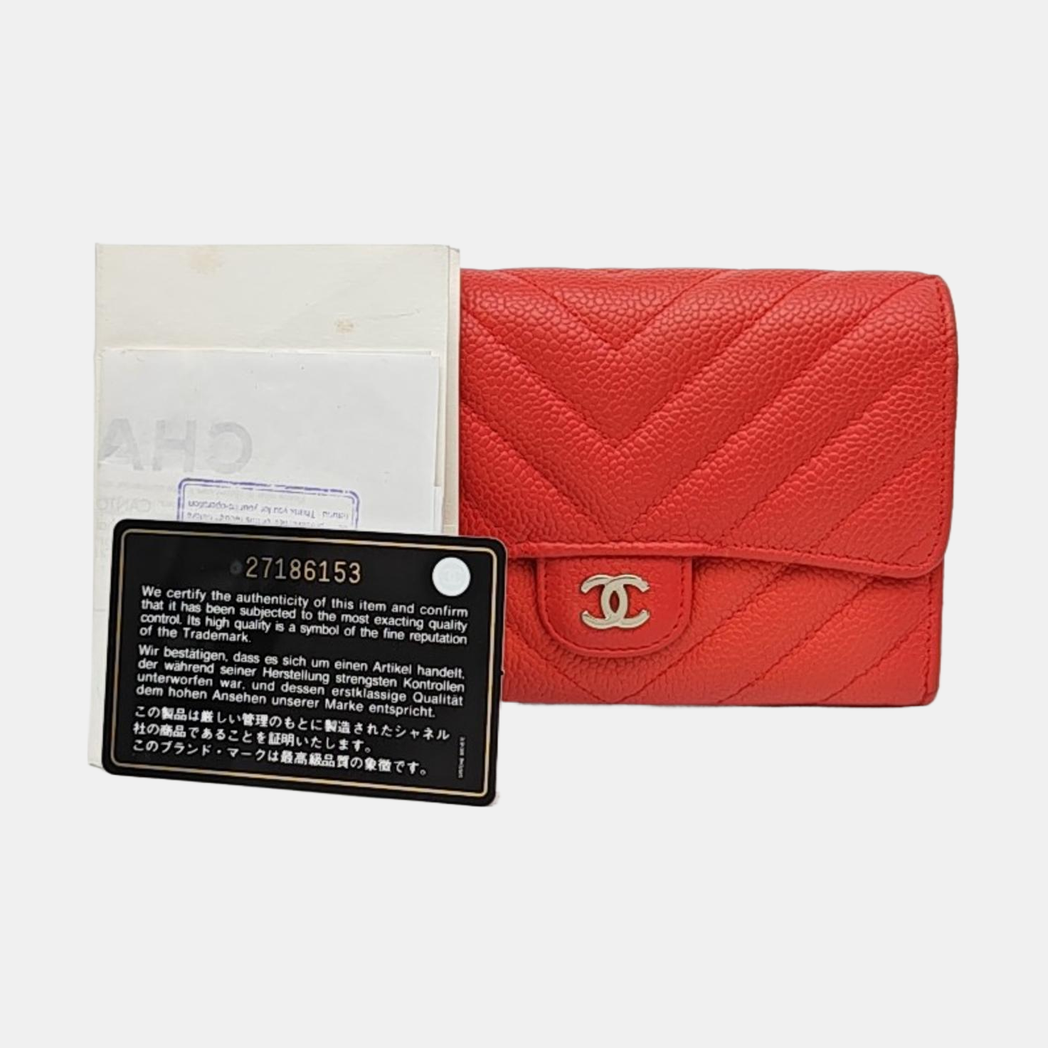 CLASSIC FLAP Mini Chevron Calfskin Pink Wallet
