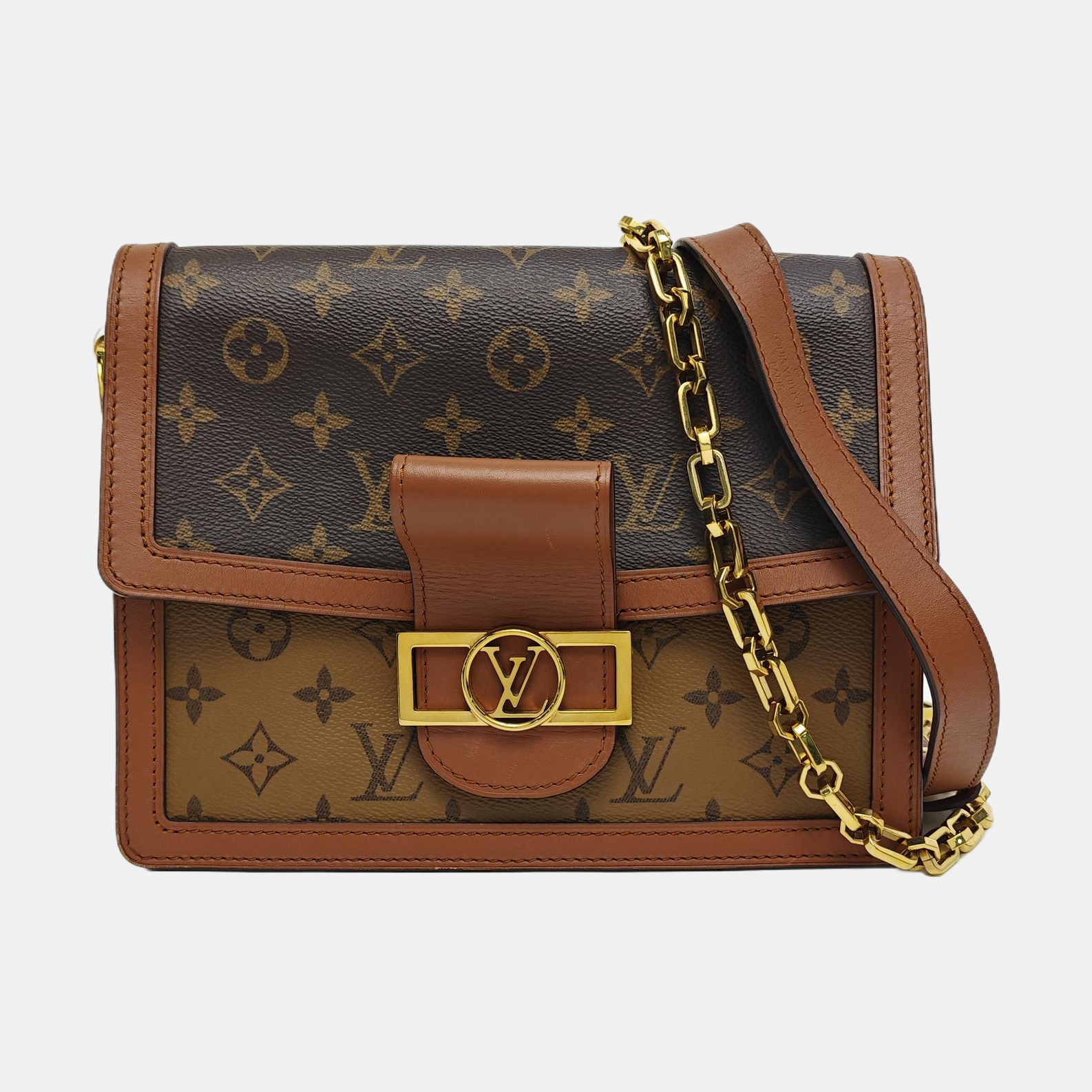 DAUPHINE MM Monogram Coated Canvas Brown