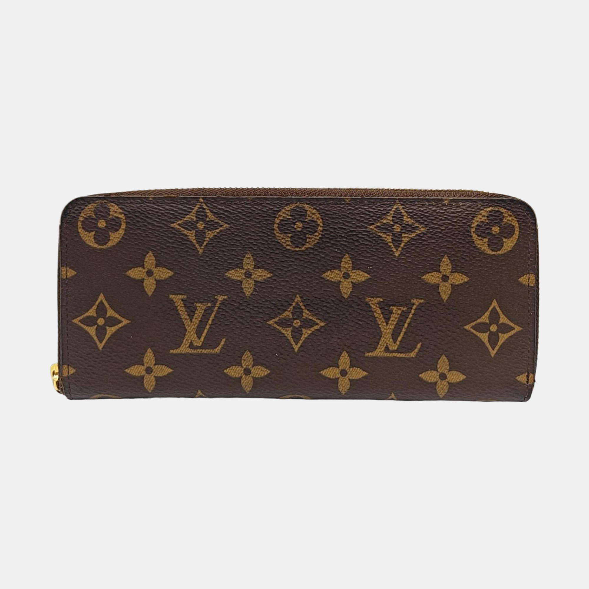 CLÉMENCE Monogram Coated Canvas Brown Wallet