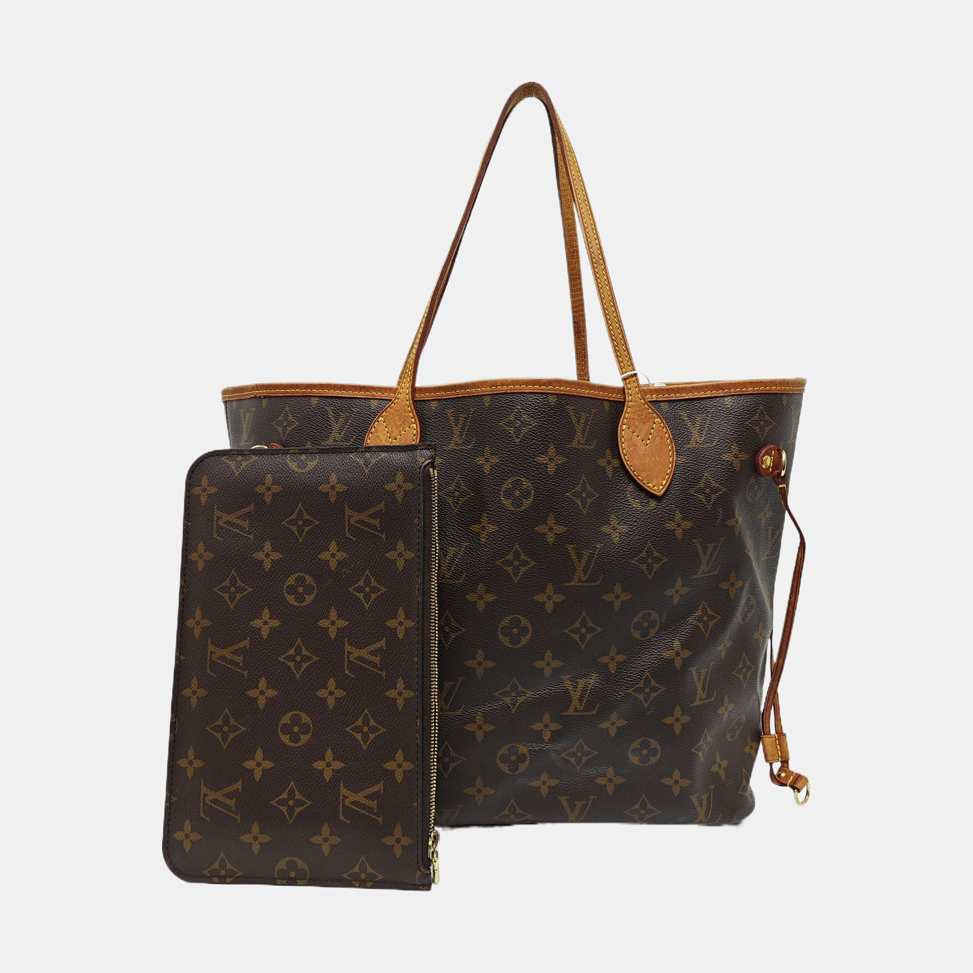NEVERFULL MM Monogram Coated Canvas Brown