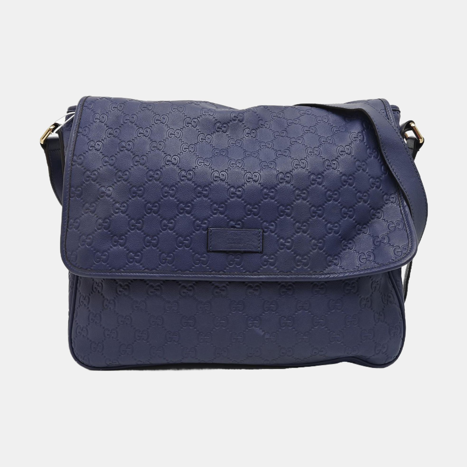 Monogram Calfskin Shoulder Bag Blue