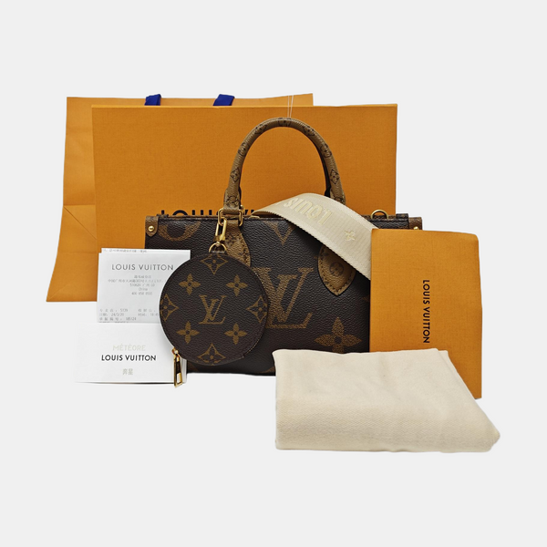 ONTHEGO EAST WEST PM Monogram Coated Canvas Brown