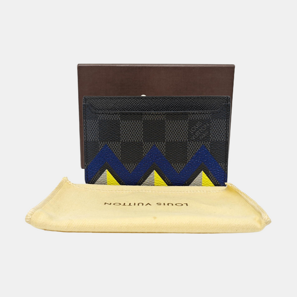 Damier Graphite Coated Canvas Card Holder Black