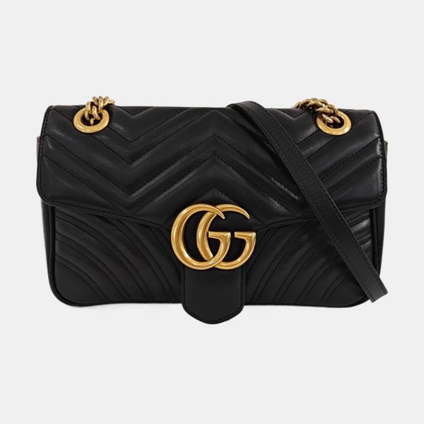 GG Marmont Medium Quilted Calfskin Black