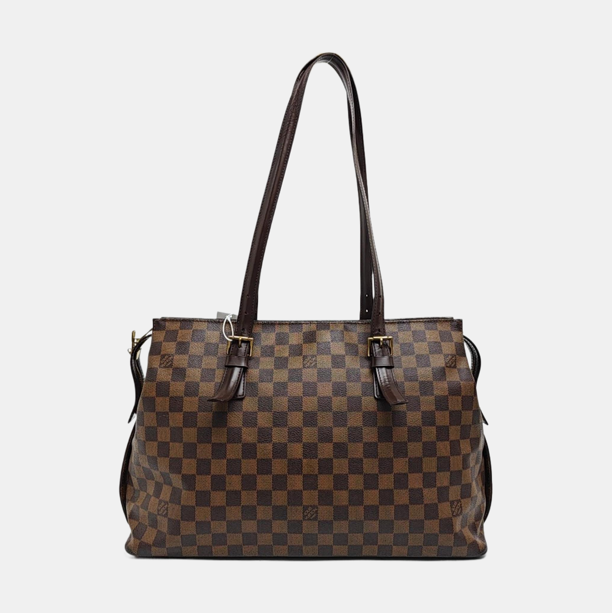 CHELSEA Damier Ebene Coated Canvas Brown