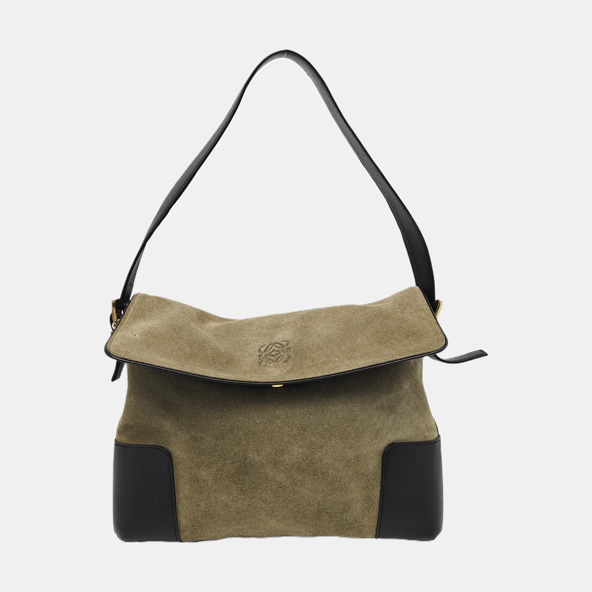 Suede Shoulder Bag Small Brown